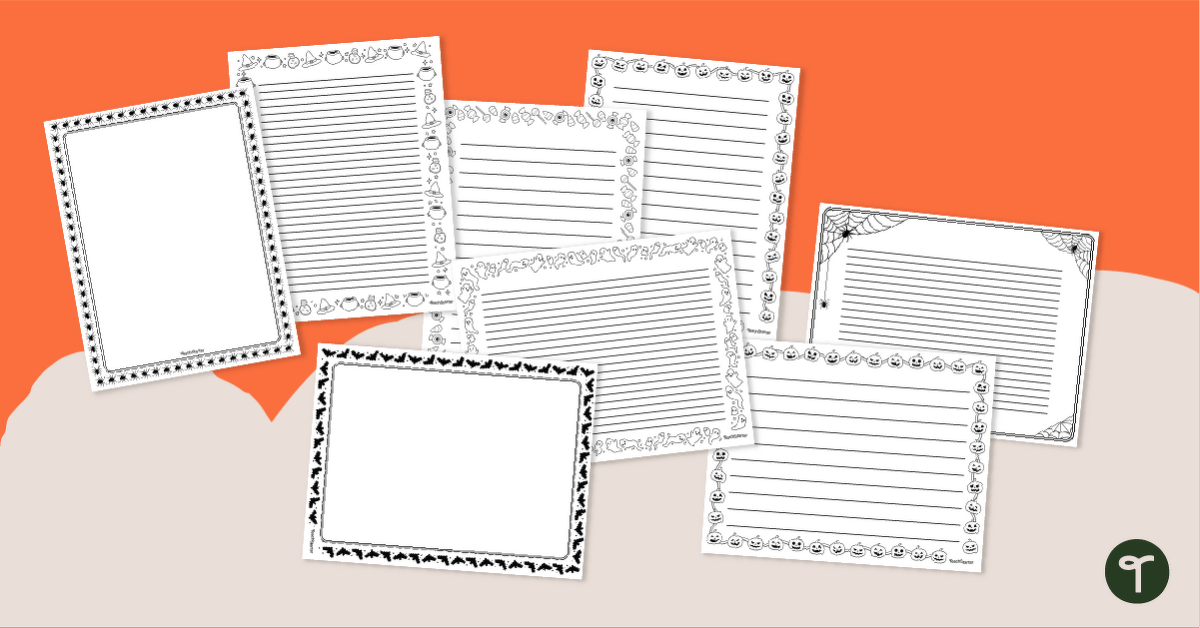 Printable Halloween Writing Paper Templates teaching resource