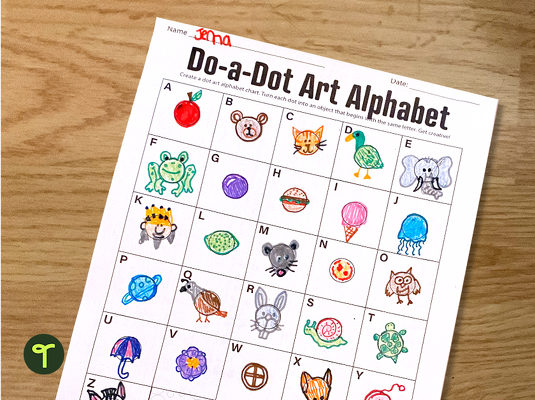 Alphabet Art Dot Day Worksheet Set teaching resource