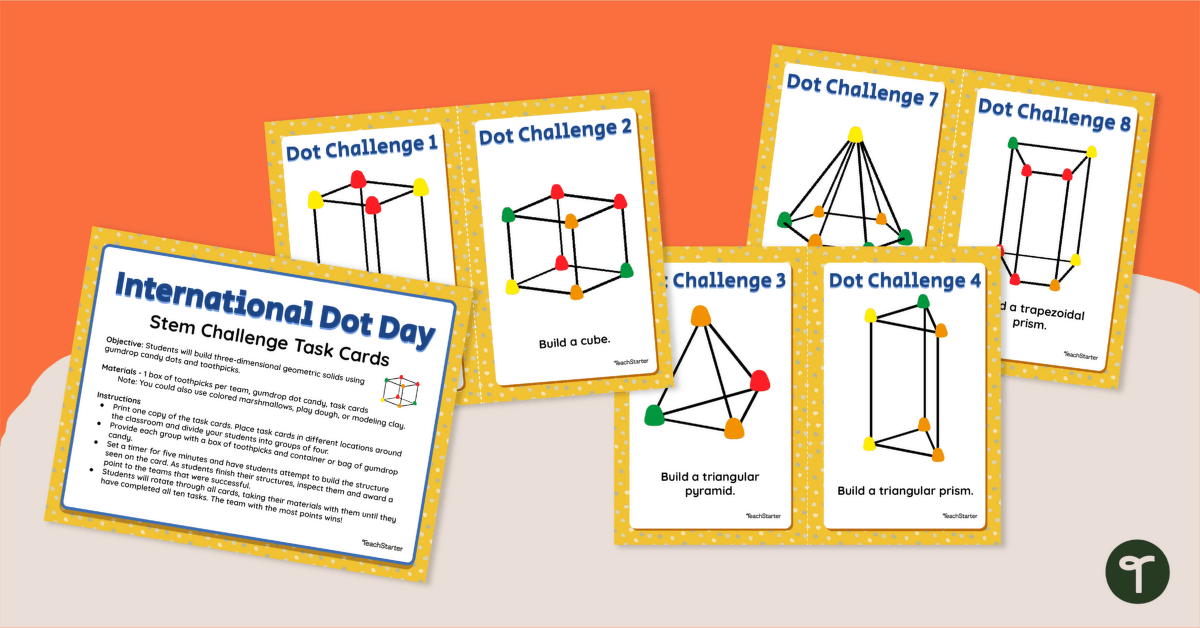 Dot Day STEM Activities - Building Task Cards teaching resource