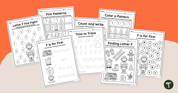 Go to F is for Fire - Letter F Worksheet Pack teaching resource