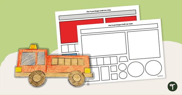 Go to Shape Fire Truck Craft Template teaching resource