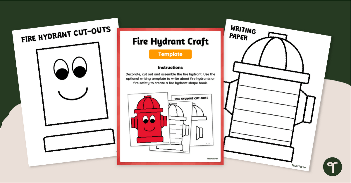 Fire Hydrant Craft Template teaching resource