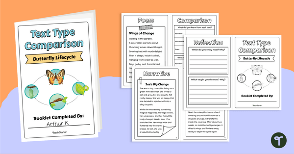 Go to Different Types of Texts Booklet - Butterfly Lifecycle teaching resource