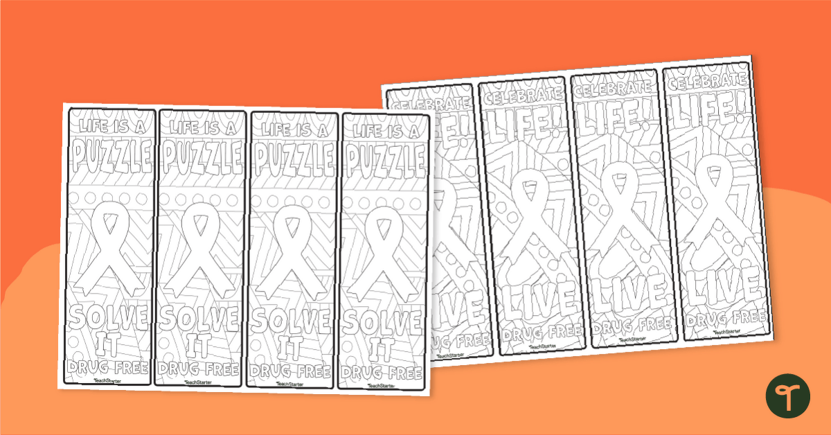 Red Ribbon Week Bookmarks teaching resource