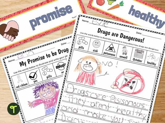 Red Ribbon Week - Write the Room Activity teaching resource