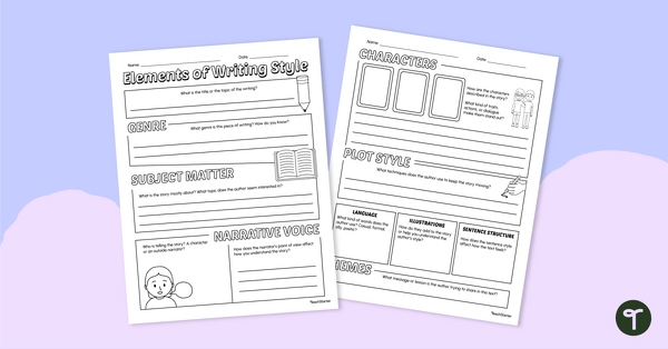 Go to Writing Style Graphic Organiser teaching resource