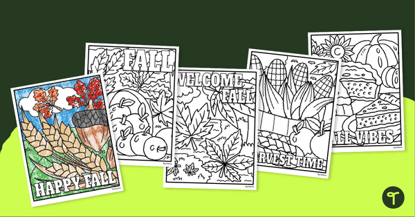 Go to Fall Color Sheets Printable Pack teaching resource