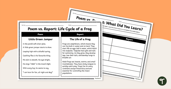 Go to Comparing Texts on the Same Topic Worksheet teaching resource