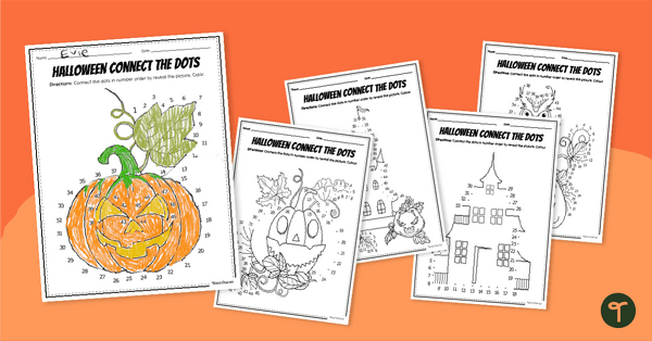 Go to Halloween Connect the Dots Worksheets (1-50) teaching resource