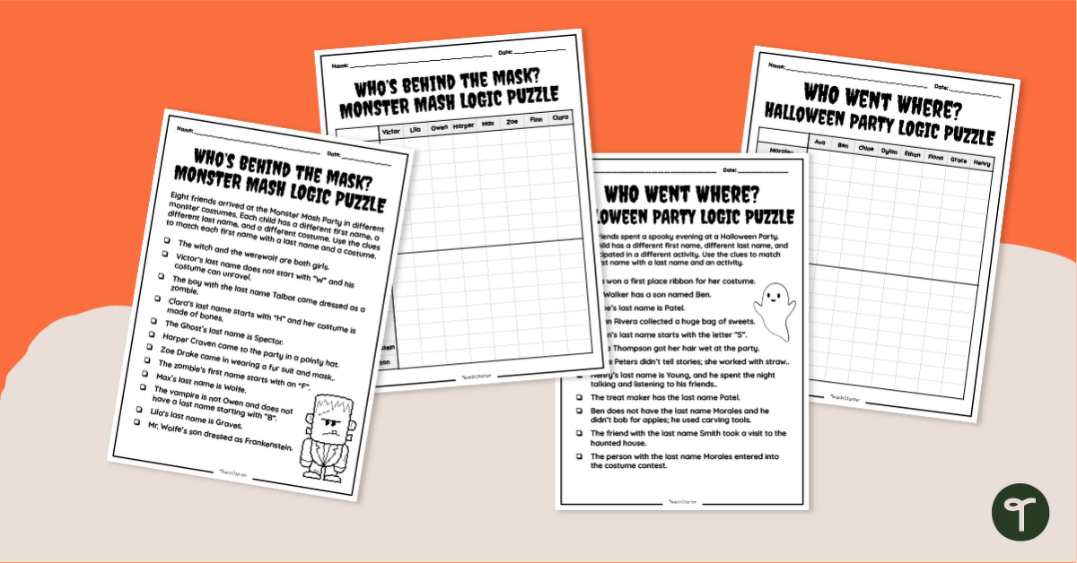 Halloween Logic Puzzles teaching resource