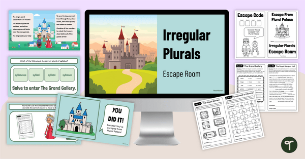 Go to Irregular Plurals Escape Room teaching resource