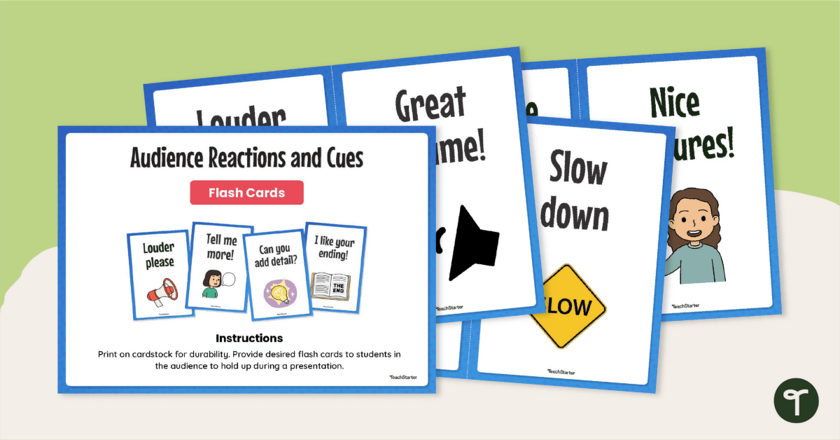 Presentation Skills Feedback and Reaction Cards for Students teaching resource