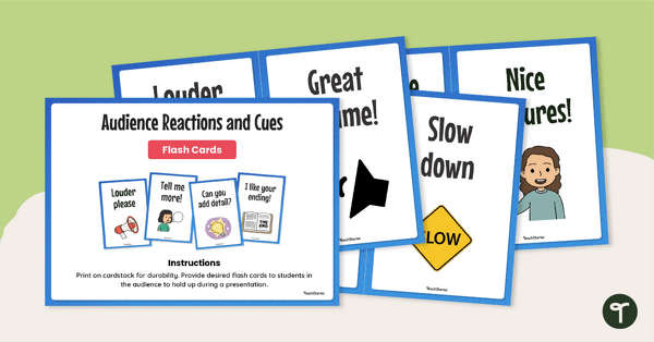 Go to Presentation Skills Feedback and Reaction Cards for Students teaching resource