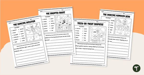 Go to Halloween Writing Prompt Worksheet Pack teaching resource