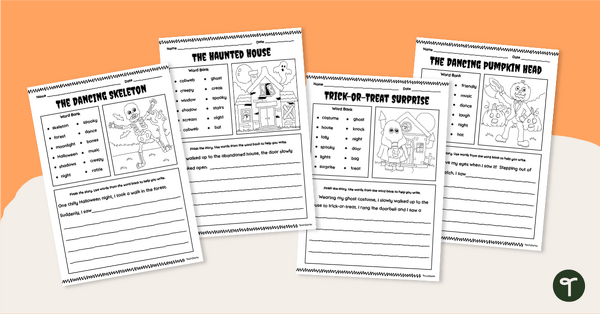Go to Halloween Writing Prompt Worksheet Pack teaching resource