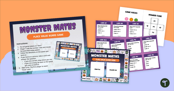 Go to Halloween Board Game - Year 2 Place Value teaching resource