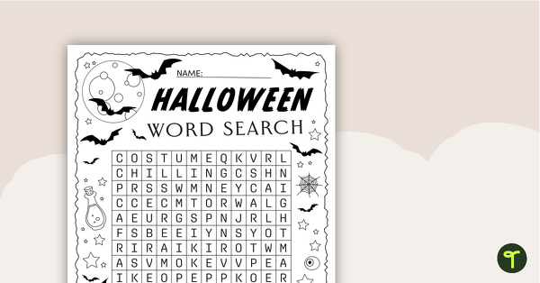 Go to Easy Halloween Word Search for Early Years teaching resource