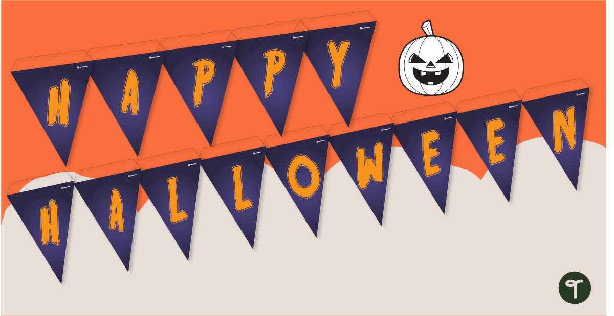 Happy Halloween Banner teaching resource