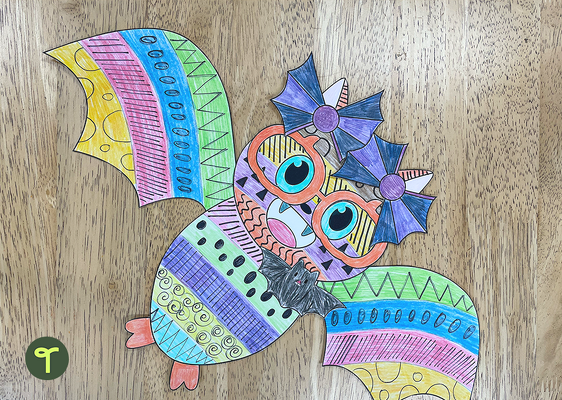 Funky Bat Halloween Craft teaching resource