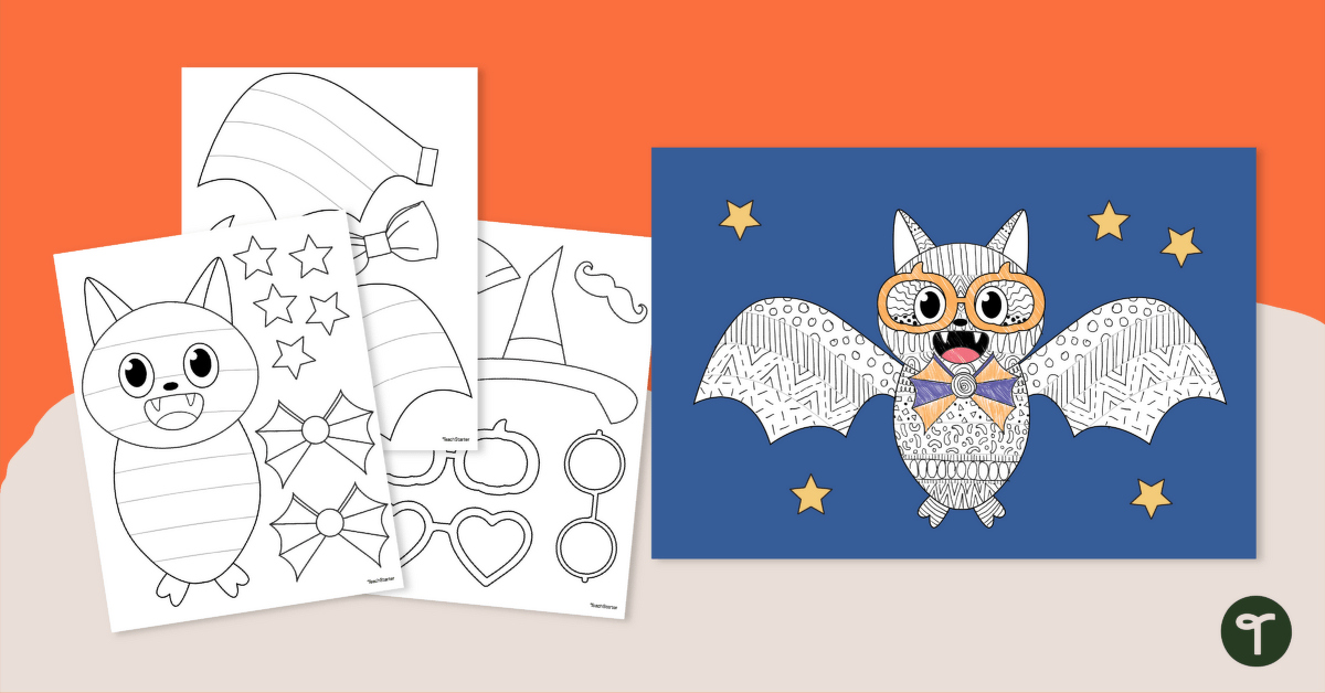 Funky Bat Halloween Craft teaching resource