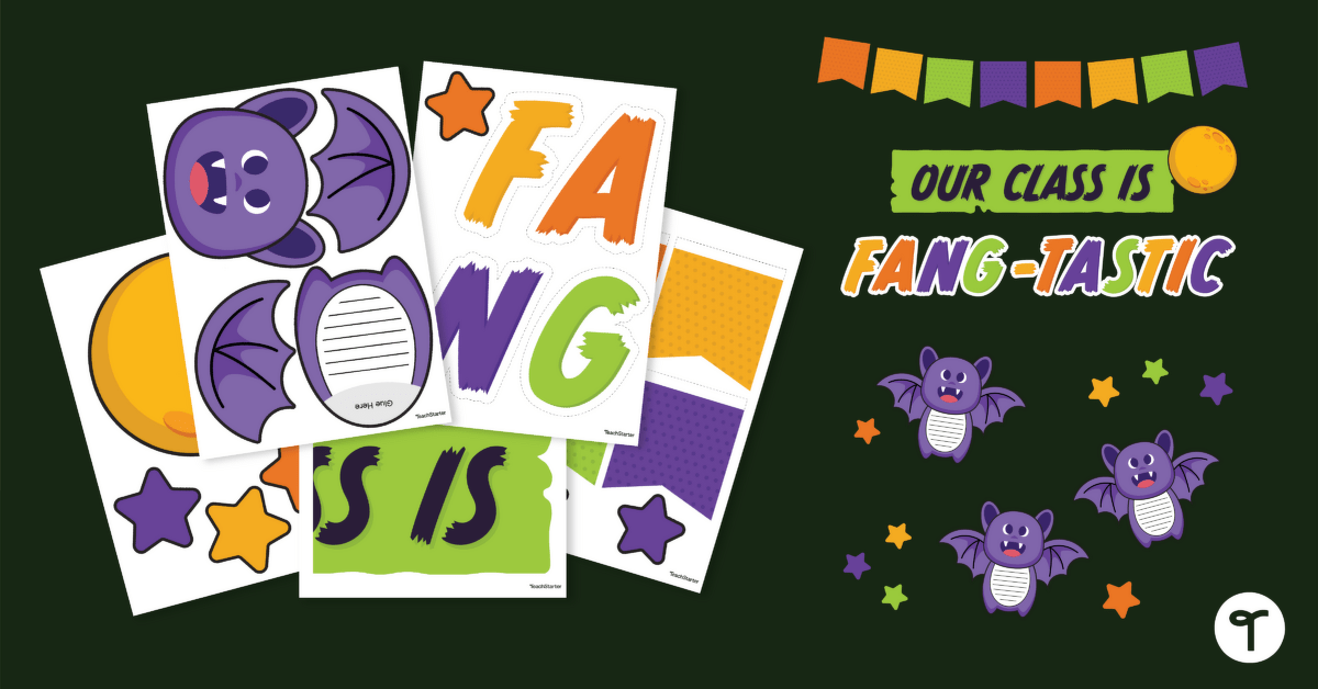Fang-Tastic Halloween Door Decor Kit teaching resource
