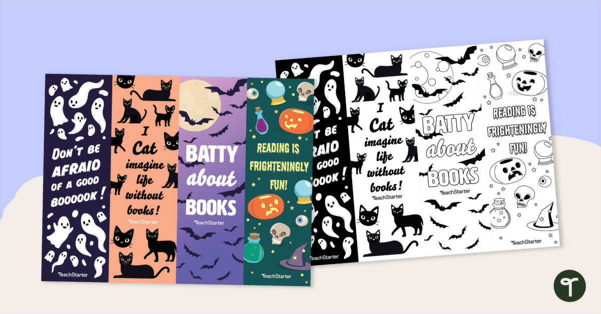 Printable Halloween Bookmarks teaching resource