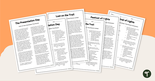 Go to Narration and Point of View Worksheets teaching resource