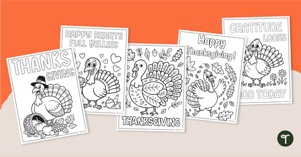 Go to Happy Thanksgiving Coloring Pages teaching resource