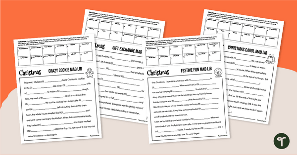 Go to Christmas Mad Libs Worksheets teaching resource