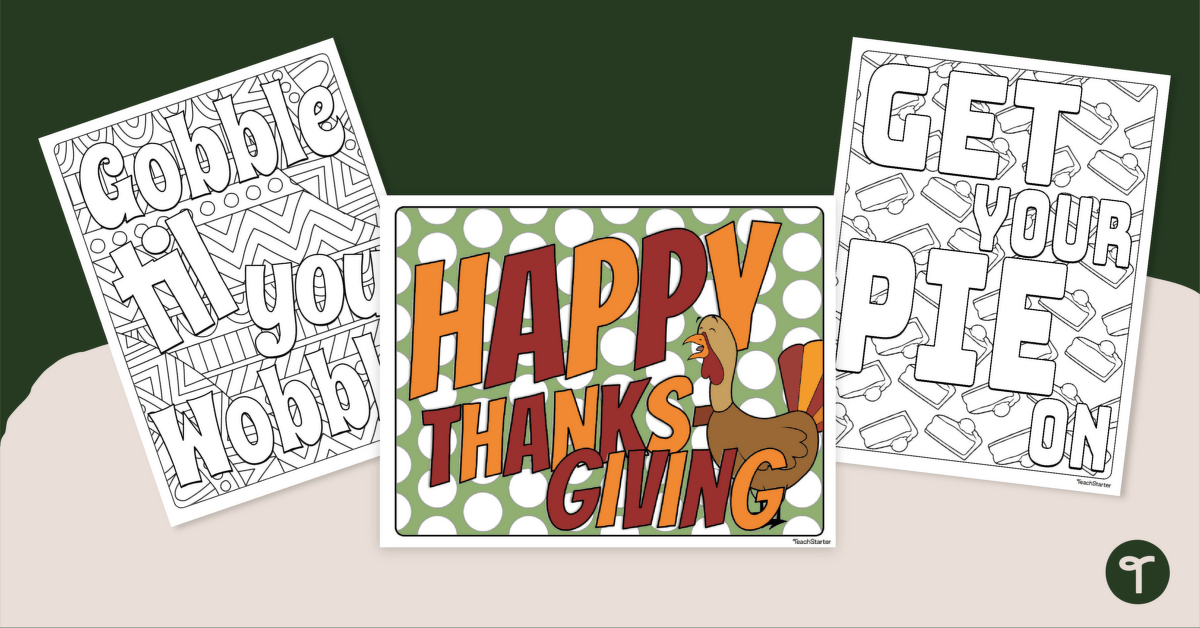 Thanksgiving Day Coloring Pages teaching resource