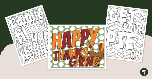 Go to Thanksgiving Day Coloring Pages teaching resource