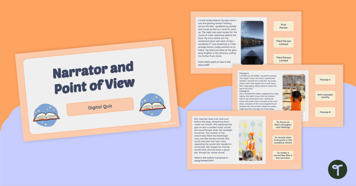 Narrator and Point of View Digital Quiz teaching resource