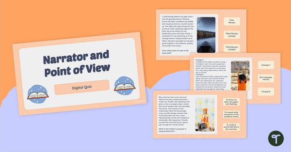 Go to Narrator and Point of View Digital Quiz teaching resource