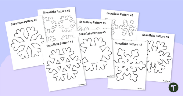 Go to Snowflake Cut Out Template Pack teaching resource