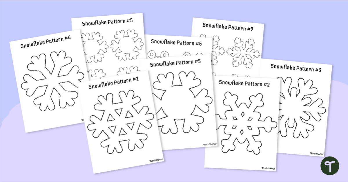 Printable Snowflakes for Classroom Crafts teaching resource