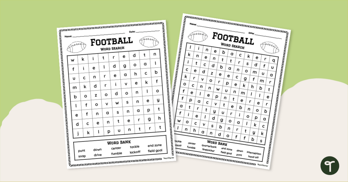 Football Word Search - Printable teaching resource