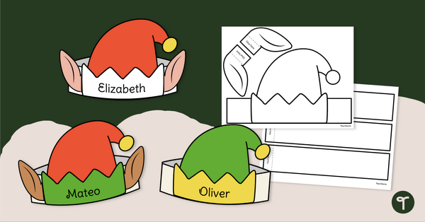 Go to Elf Hat Printable Template teaching resource