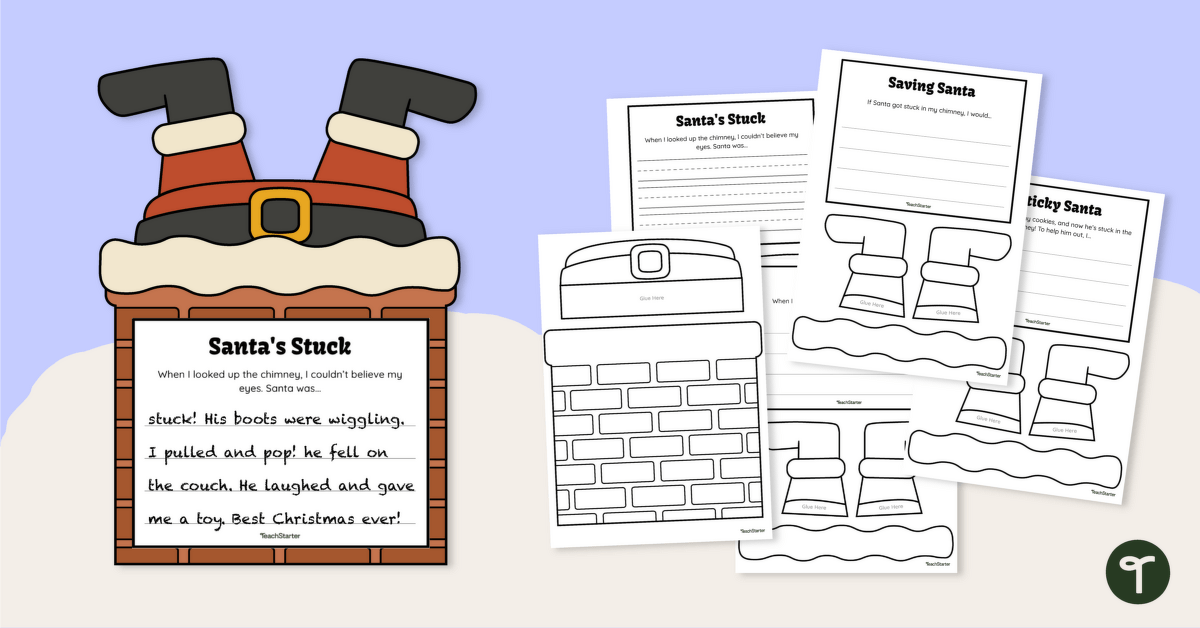 Santa in Chimney Craft and Write teaching resource