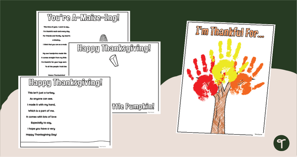 Thanksgiving Handprint Craft Pack teaching resource