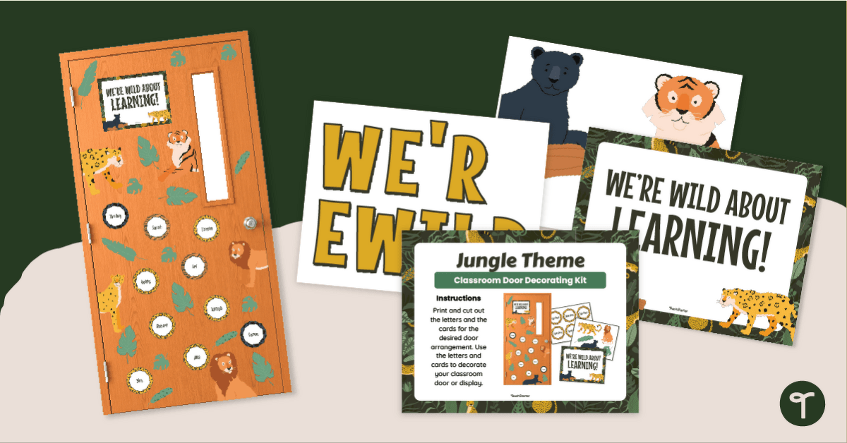 Jungle Theme Classroom Door Decorating Pack teaching resource
