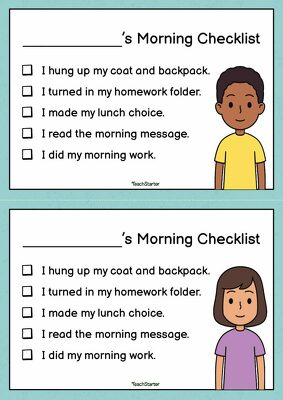 Morning Routine Checklist Pack teaching resource