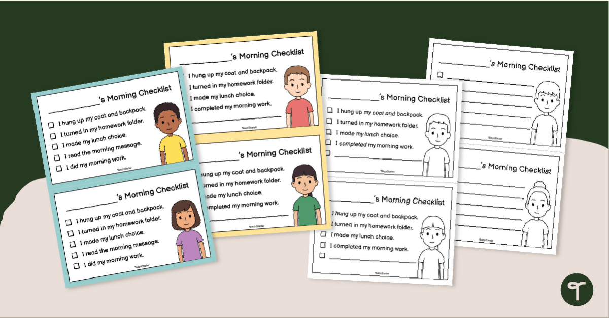 Morning Routine Checklist Pack teaching resource