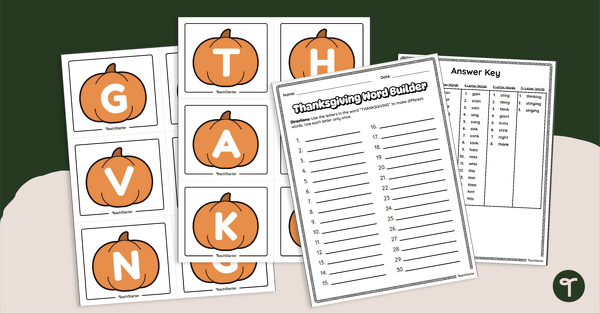Go to Thanksgiving Word Scramble Activity teaching resource