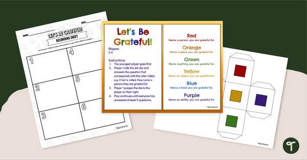 Go to Let's Be Grateful! - Gratitude Game for Kids teaching resource