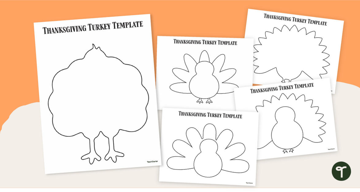 Turkey Template Printable Pack teaching resource