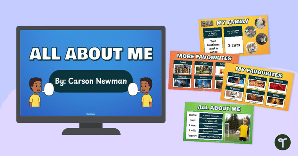 Go to All About Me PPT Template for Students teaching resource