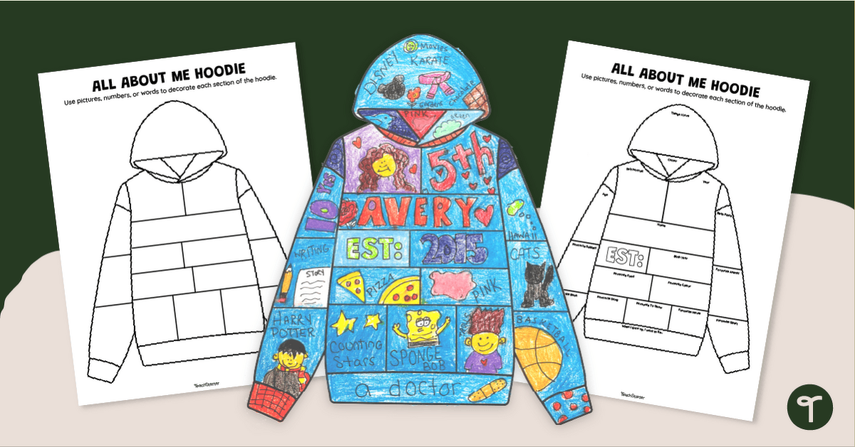 All About Me Hoodie Activity teaching resource