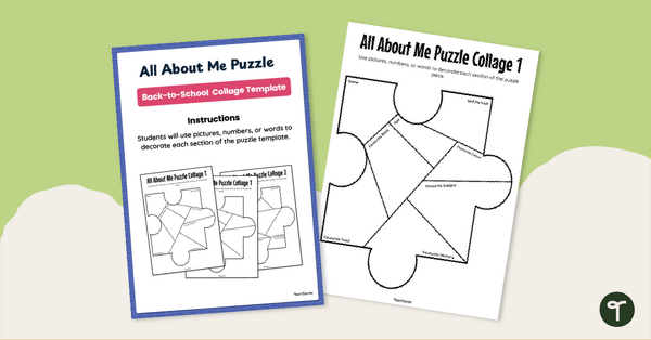 Go to A Puzzle About Myself Template teaching resource