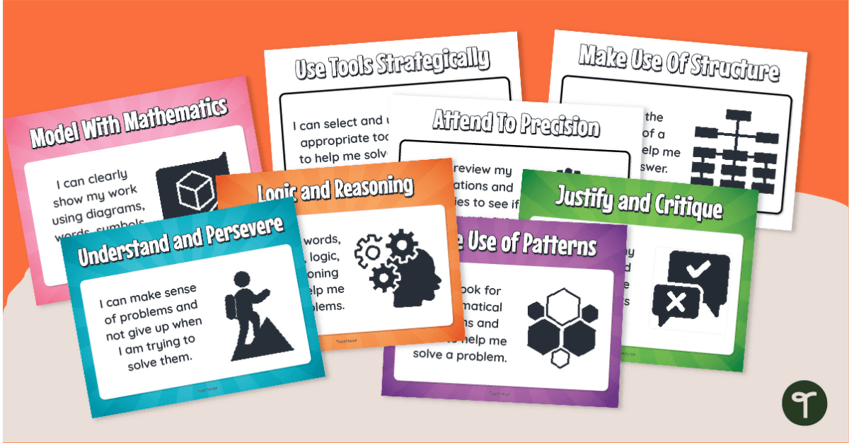 The 8 Mathematical Practices Posters teaching resource