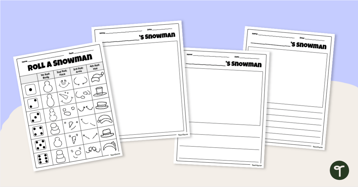 Roll a Snowman Game teaching resource